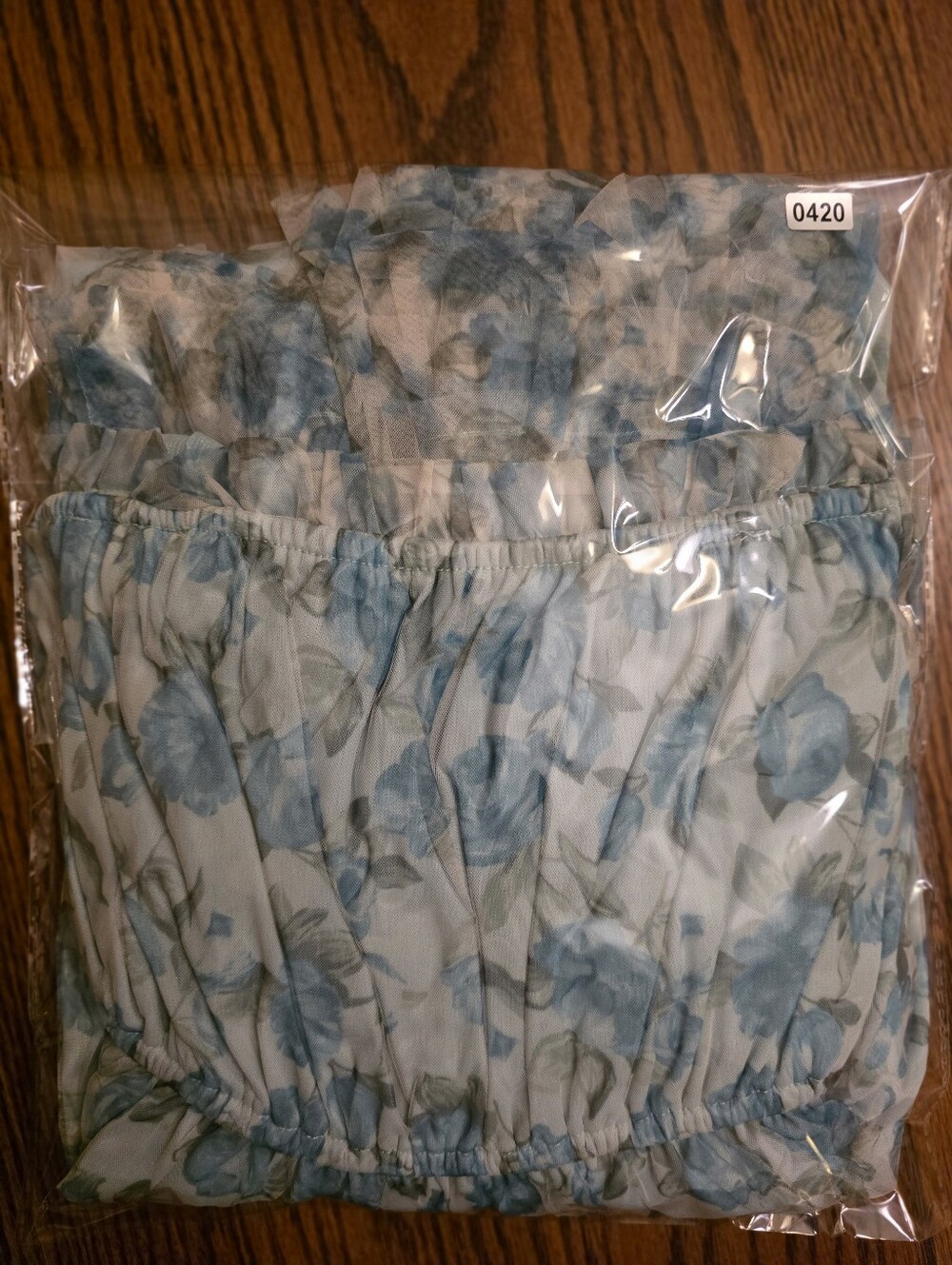 Blue Floral Tiered Maxi Dress Tie Shoulder Cottagecore Wedding Guest MINE Small - Picture 12 of 12